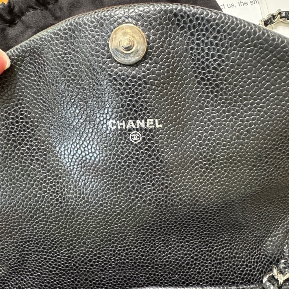 CHANEL Black Leather Wallet on Chain Bag - Picture 7 of 12